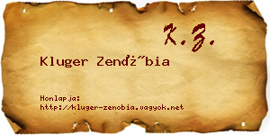Kluger Zenóbia névjegykártya